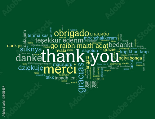 "THANK YOU" Tag Cloud (merci danke gracias obrigado smile card)