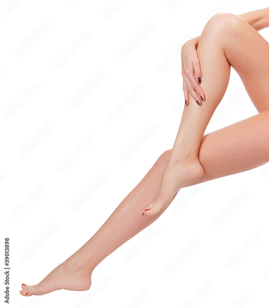Perfect female legs, isolated on white background Perfect female legs, isolated on white background
