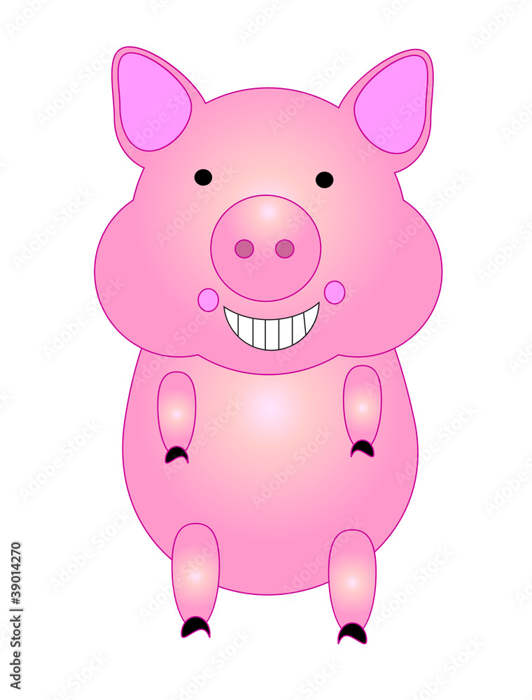 Running pig, cartoon. vector Running pig, cartoon. vector