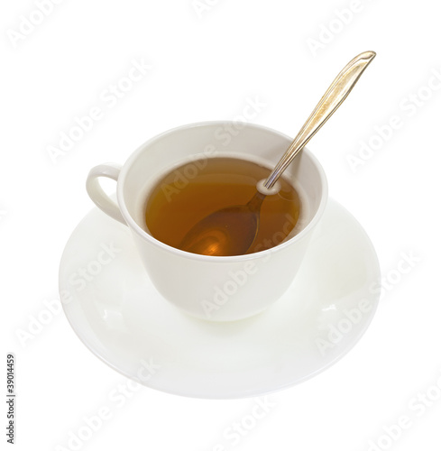 Ginseng tea in cup and saucer