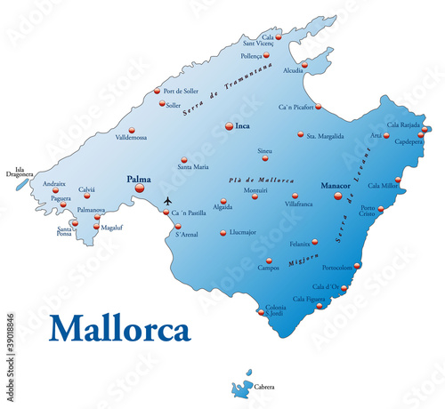 Landkarte von Mallorca