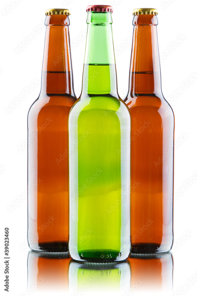 Beer bottles isolated on white background Beer bottles isolated on white background
