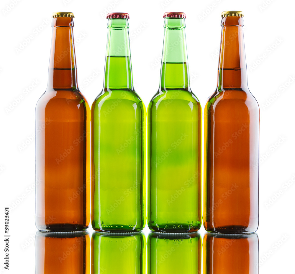 Beer bottles isolated on white background Beer bottles isolated on white background