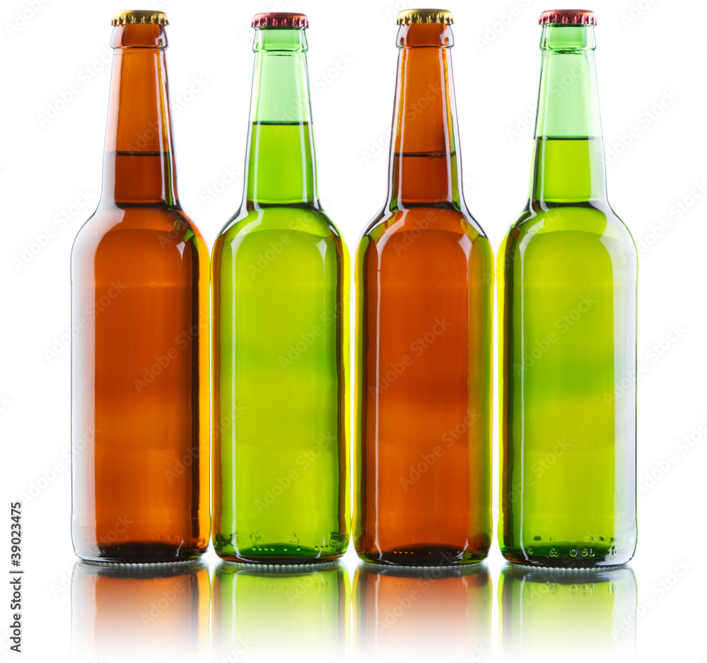 Beer bottles isolated on white background Beer bottles isolated on white background
