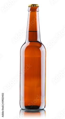 Beer bottles isolated on white background