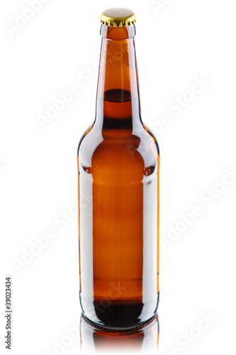 Beer bottles isolated on white background