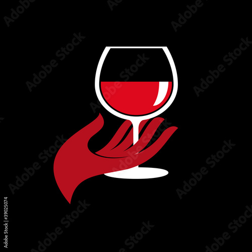 Logo drink a glass of wine # Vector