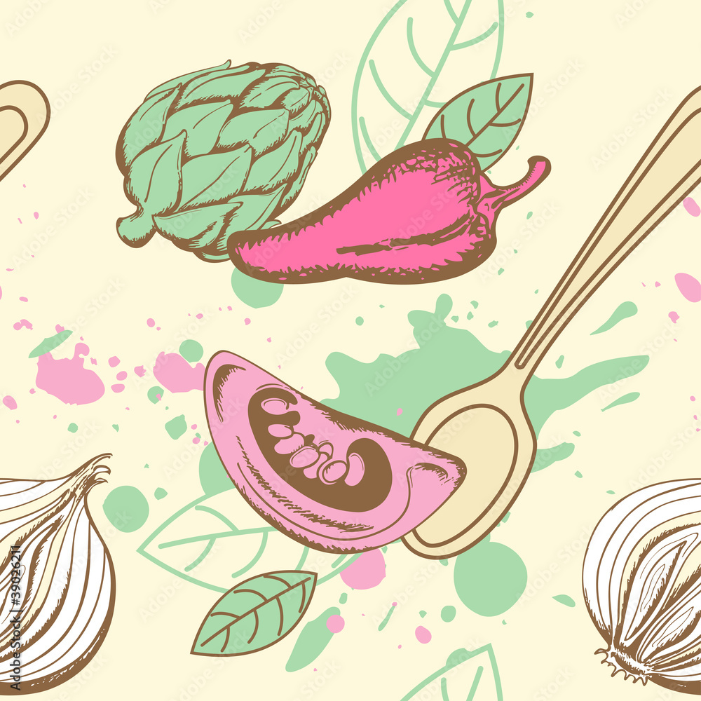 Seamless pattern with vegetables Seamless pattern with vegetables