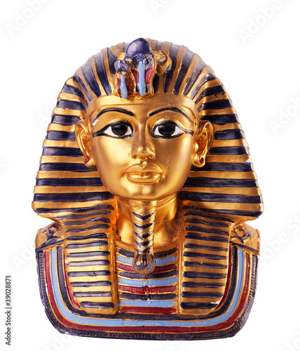 statue of Tutankhamun isolated in white background