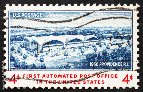 Postage stamp USA 1960 1st automated Post Office, Providence, RI