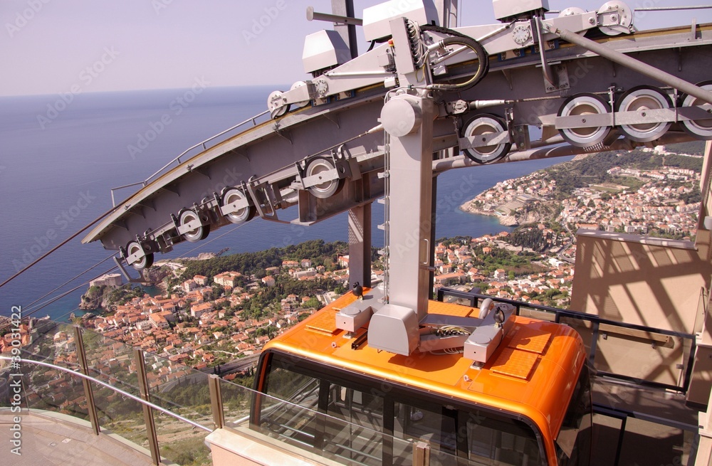 The cable car to the top of the mountain above Dubrovnik The cable car to the top of the mountain above Dubrovnik