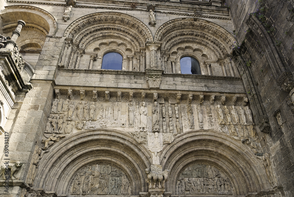 Facade to the door Platerias of the Santiago de Compostela cathe
