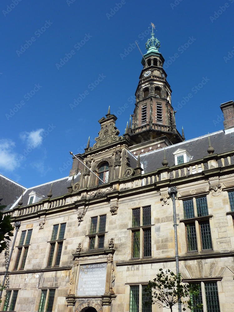 The historic city hall in the center of the city Leiden