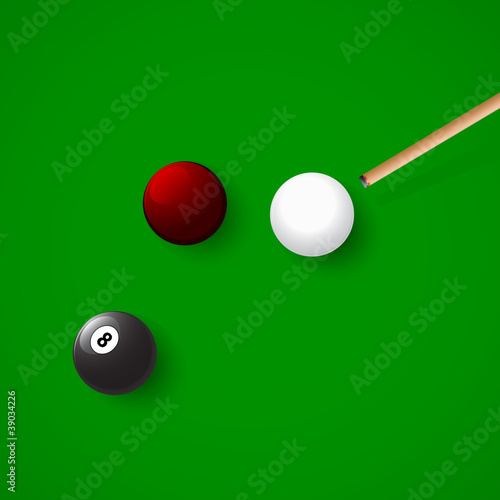 hit the cue on a white ball billiard
