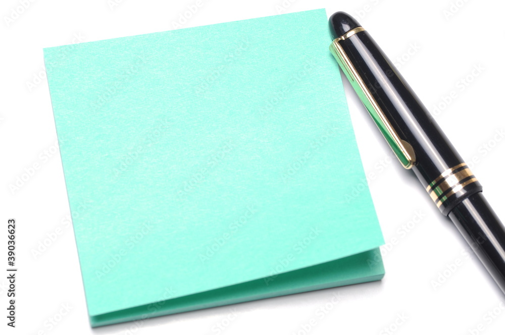 Adhesive note and pen Adhesive note and pen