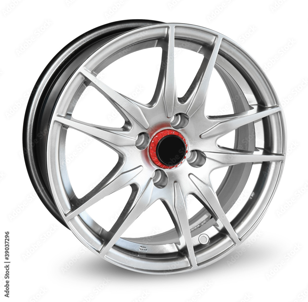 Obraz premium car alloy wheel, isolated over white background