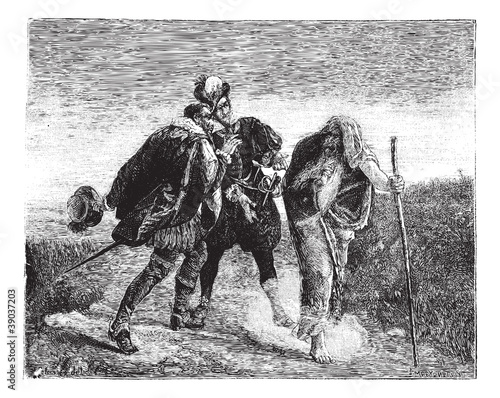 The Wandering Jew, painting by Gaston Melingue. - Drawing Peliss