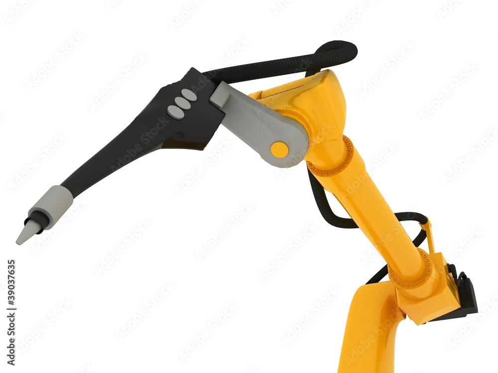 Industrial Robotic Arm Isolated On White Industrial Robotic Arm Isolated On White