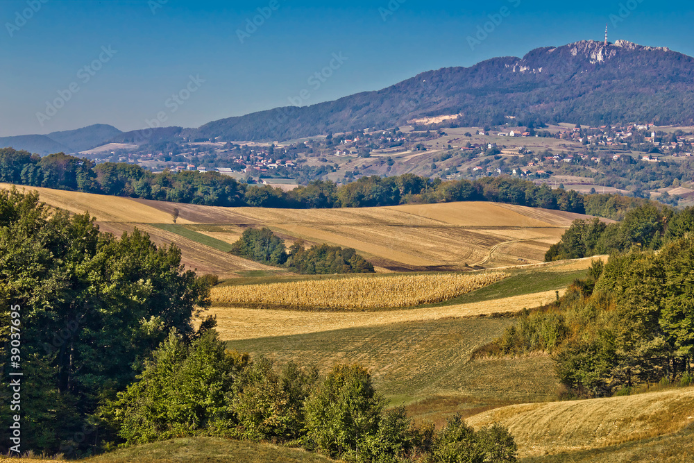 Kalnik mountain landscape - fields and countryside