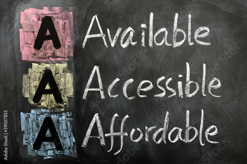 Acronym of AAA - available, accessible. affordable photo