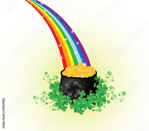 pot of gold with rainbow