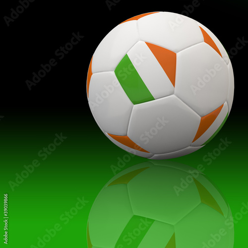 Ireland flag on 3d Football