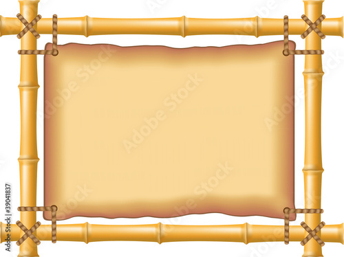 frame made of bamboo and old parchment