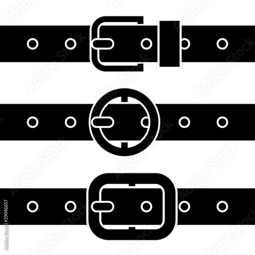 vector buckle belt black symbols