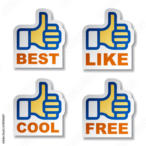 vector thumb up hand stickers