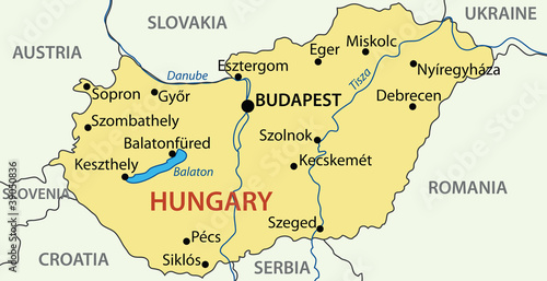 Hungary - vector map photo