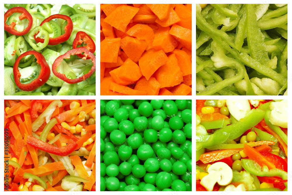 Set of various fruit and vegetables Set of various fruit and vegetables