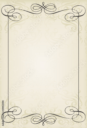 Vintage wedding frame vector background card