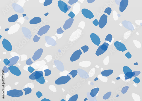 Man and woman colorful shoe footprints illustration collection