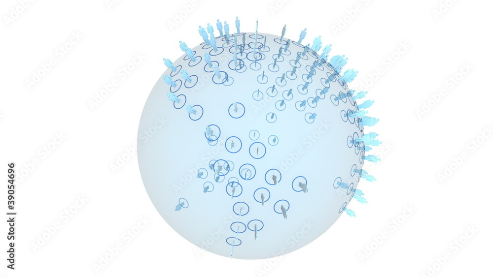 Blue globe spinning on itself Blue globe spinning on itself