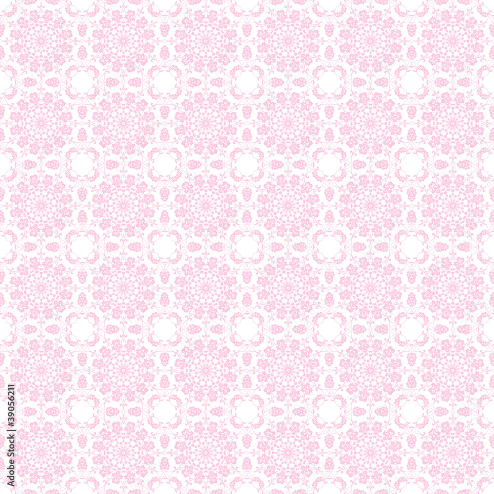 Seamless Pale Pink Kaleidoscope Mandala Background Wallpaper