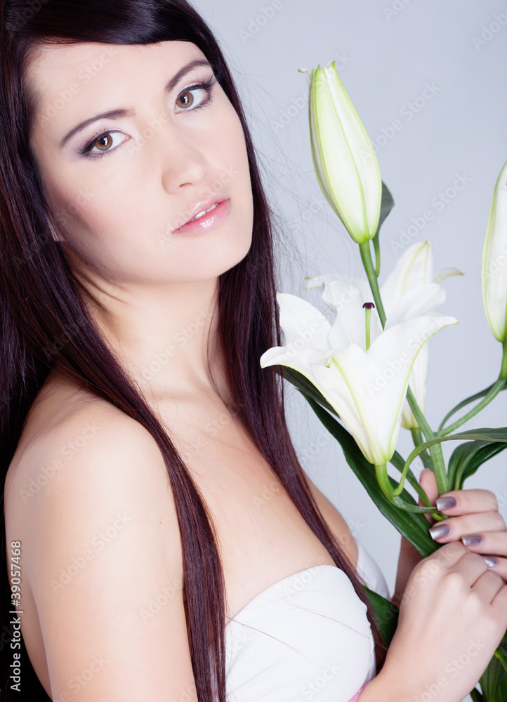 Girl with lily Girl with lily