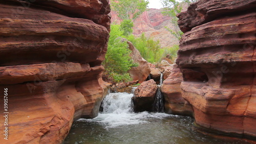 Stream Flowing in Beautiful Desert Canyon