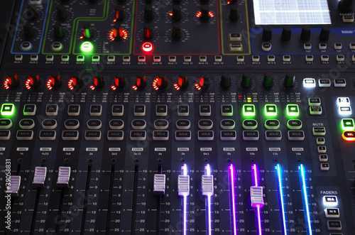 Sound Mixer System with Light on Operating