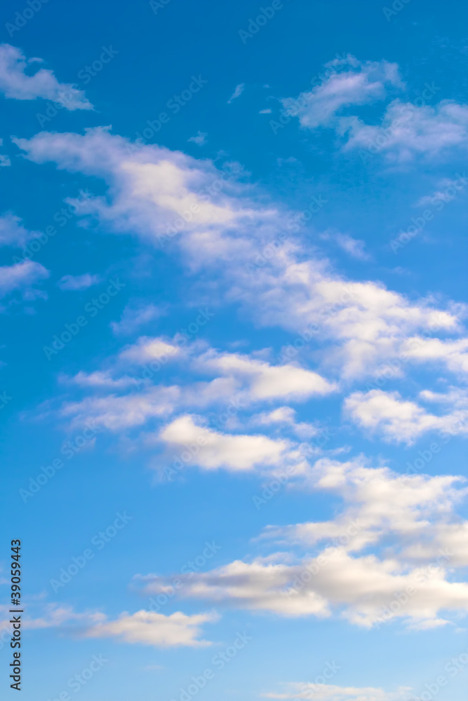 Clouds in the blue sky.