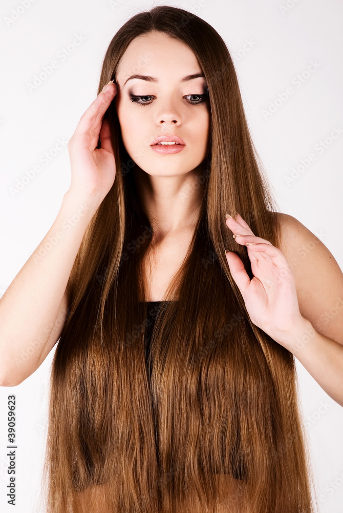 Fototapeta premium beautiful girl with long hair