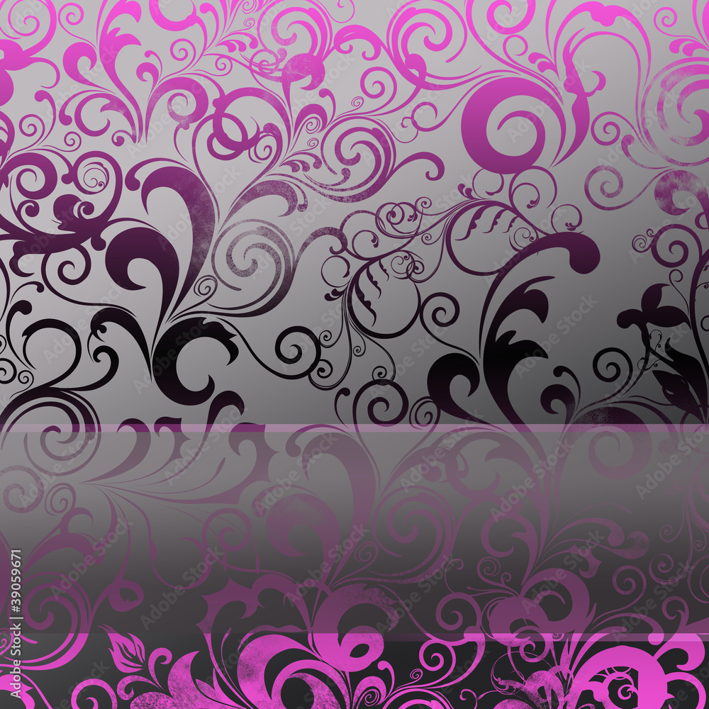 pink, black floral background with banner pink, black floral background with banner