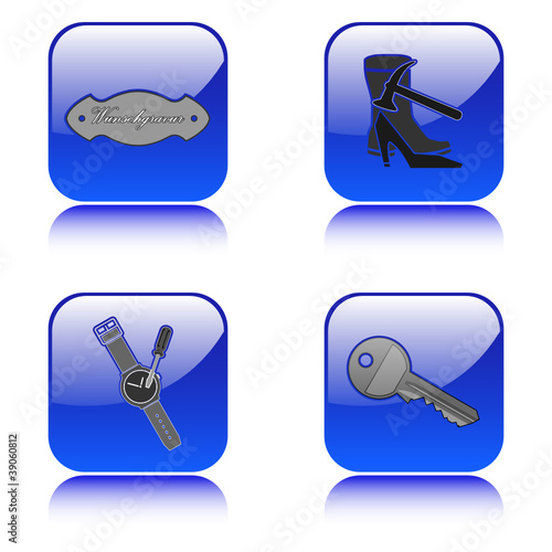 Schlüsseldienst-Uhrenservice-Gravur-Schuhmacher Logos