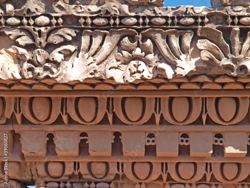 Ancient Roman decoration on Palatino hill, Rome. photo