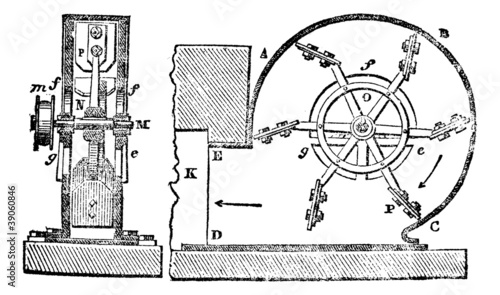 Ventilator, vintage engraving.