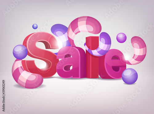 Sale 3d word. Vector Illustration