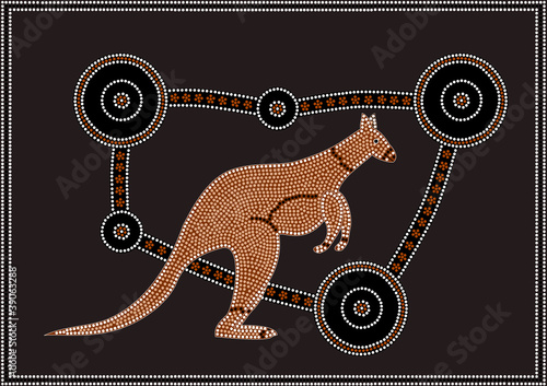A vector illustration based on aboriginal style of dot painting