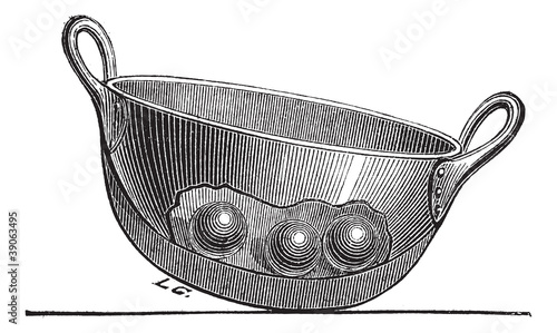 Cooking Pan vintage engraving