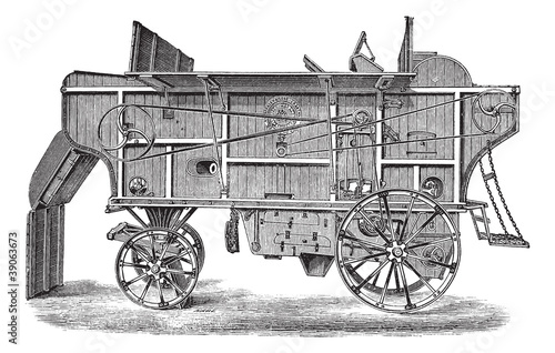 Thresher machine (Hornsby) vintage engraving