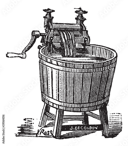 Spin washer with pressure vintage engraving