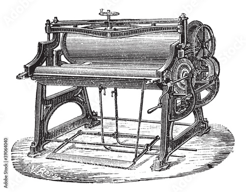 Mangle or wringer vintage engraving